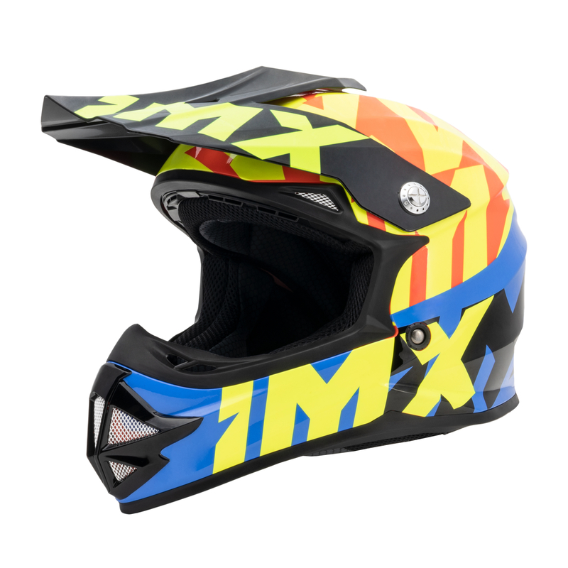 IMX FMX-01 junior dziecięcy Black/Fluo Yellow/Blue/Fluo Red kask enduro ATV off road