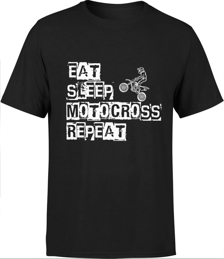 T-shirt męski koszulka motocykl Eat sleep motocross repeat